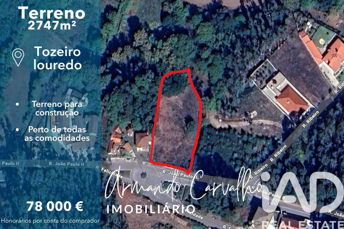 Terreno urbano de 2747 m² em Louredo