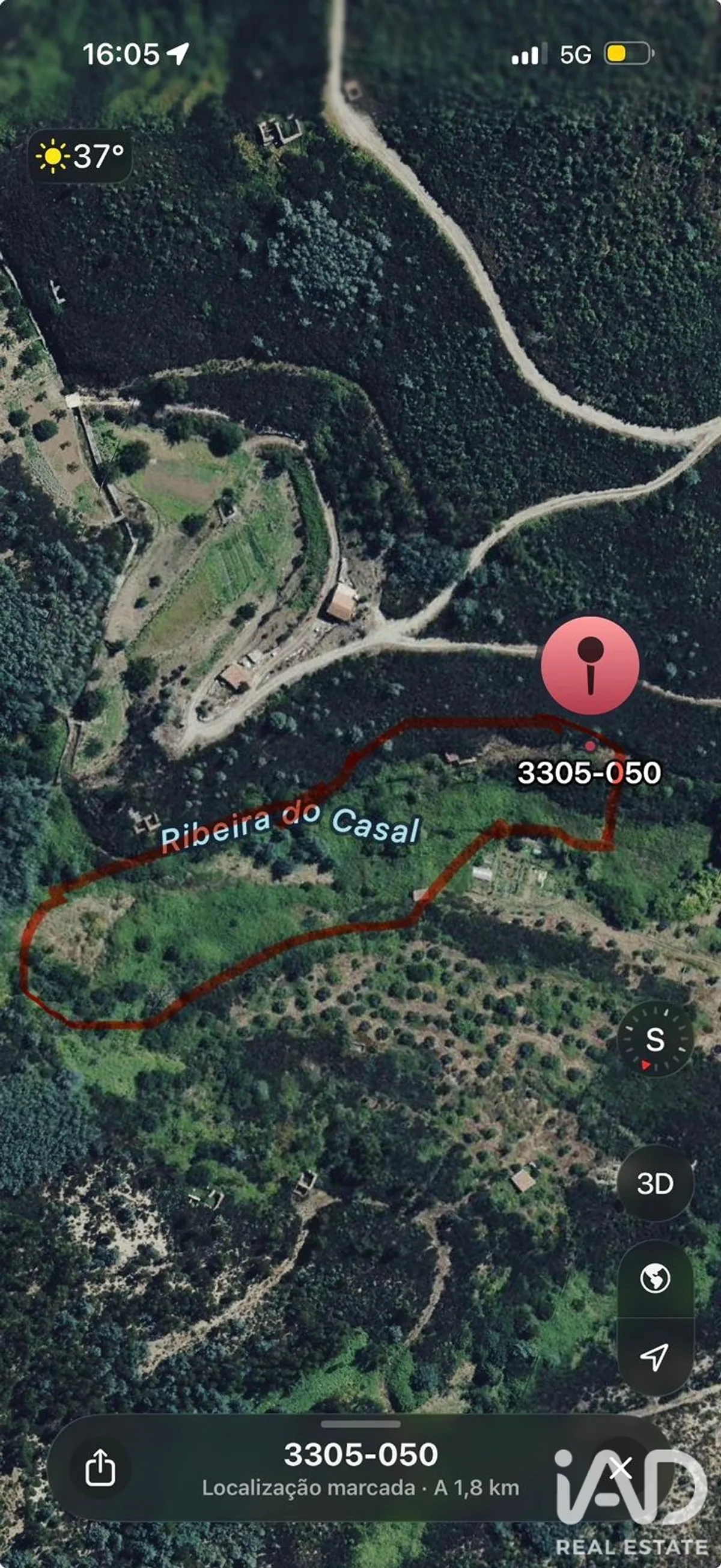 Terreno rústico de 10 600 m² em cerdeira