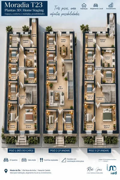 Fotografia 1 de Moradia bi-familiar 23 quartos de 247 m² em Póvoa de Varzim