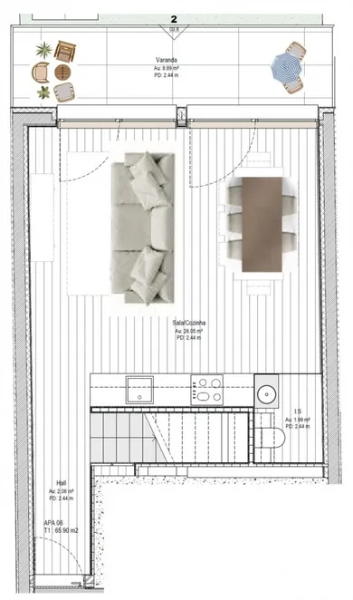 Apartamento T1 em Santa Marinha E São Pedro Da Afurada